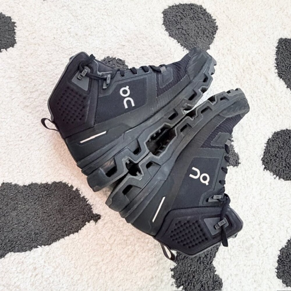 On Cloudrock 2 $220 Womens US Size 5 Black Waterproof All Terrain Hiking Boots - Picture 6 of 15